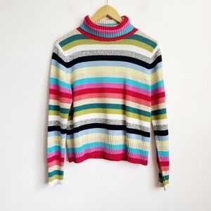 Liz Claiborne Multicolour Stripes Knit Turtleneck